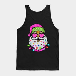 Santa With Sunglasses Christmas Pink Women Girls Kids Tank Top